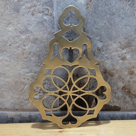 VTG Brass Bronze Trivet Wall Hanging Decor - Picture 1 of 10